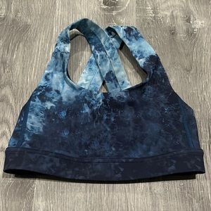 Blue wave printed lulu sports bra